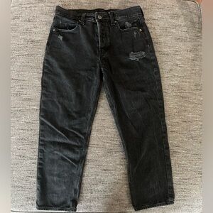 Old navy black jeans. High rise, slouchy straight cut, size 4